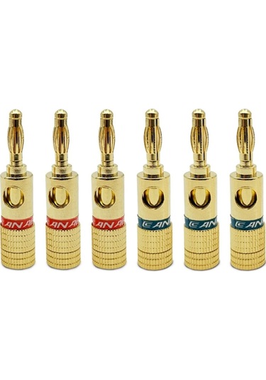 8pcs 4mm Muz Kafası Ses Hoparlör Kablo Soketi Hoparlör Hattı Amplifikatör Konnektör Hoparlör Terminal Altın Kaplama 8 Kırmızı