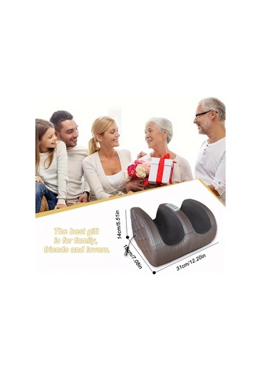 Fochsia Ayak Masaj Aleti Brown Plaid Style Euro Standard Isıtmalı Diz Ayak Kol Çok Bölgeli Rahatlama Ofis Ve Ev Kullanımı Anneler Günü Ramazan Noel Hediye Altın