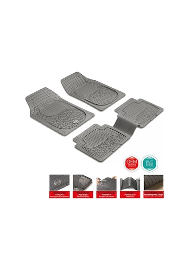 Bubble Base Universal Kauçuk Paspas Gri Renk/100% Yüksek Kaliteli Yumuşak Kauçuk 1.kalite 5 Parça