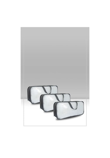 3'lü Set Pvc & Şeffaf Telli Valiz Hurç 60x40x20 Siyah Şefaf