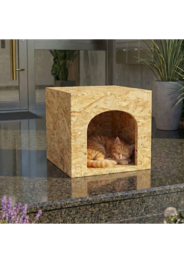 Osb Kedi Evi Kedi Yuvası Demonte Ahşap Kedi Kulübesi 5010