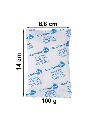 Marispacks 100 G X 50 Adet Silikajel Nem Alıcı Paket Nonwoven, Polietilen Poşette