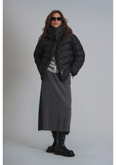 Lufian Rose Kaz Tüyü Kadın Mont Siyah Siyah 122120038100100 Siyah