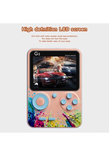 Vkemall G5 El Tipi Oyun Konsolu 3.0 İnç Renkli Ekran, 500 Eski Oyun İçerir, Av Bağlantısı Desteği, Yeşil-mavi Kolleksiyel Oyunlar İçin Taşınabilir