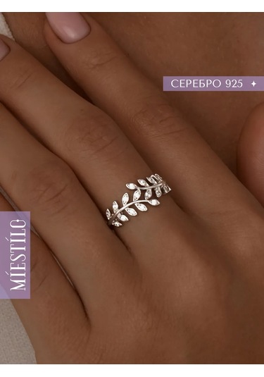 Miestilo 925 Ayar Gümüş Zarif Zincir Gidon Yüzük 162410626 Beyaz