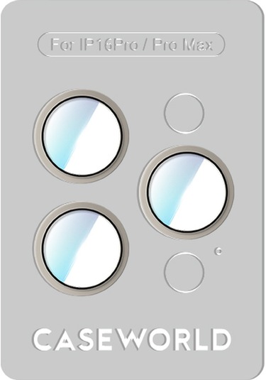 İphone 16 Pro Uyumlu Caseworld Alloy Two-color Serisi Lens Koruyucu Gümüş