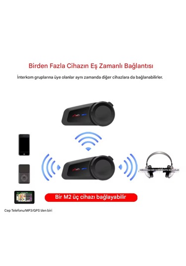 Ultratekno Maxto M2 Su Geçirmez Motosiklet Kask Kulaklık Intercom