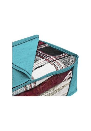 Mavi 3 Adet Katlanabilir Ev Depolama Organizatör Çanta Taşınabilir Saklama Torbaları Anti-toz Gardırop Giysi Saklama Kutusu Mavi