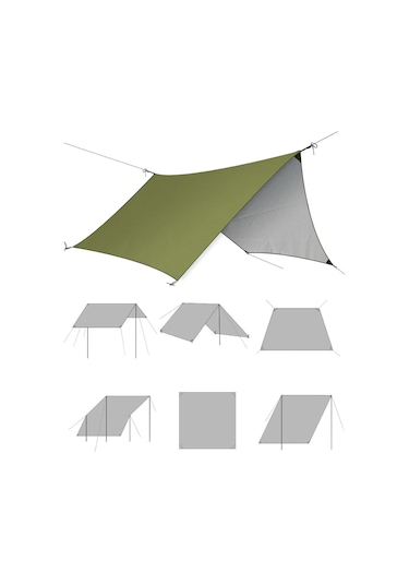 Ragnar Tarp Tente 3x4m Gerdirme Pileri Ve Kazıklar Dahil Yeşil