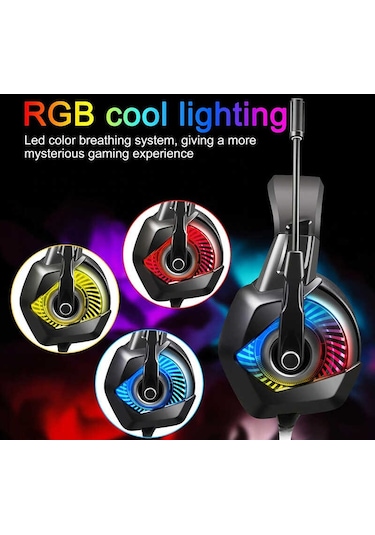 Canpay​ Onikuma K6 RGB 3.5MM Kablolu Kulak Üstü Oyuncu Kulaklığı