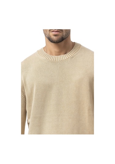 Cp289 Erkek Yuvarlak Yakalı Pamuklu Örme Kazak Stone