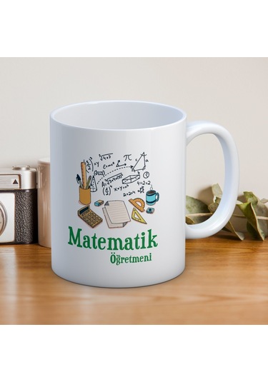 Matematik Öğretmenine Özel Kupa Formüllerle Sevgi Dolu Öğretmenler Günü Hediyelik Baskılı Kupa Beyaz