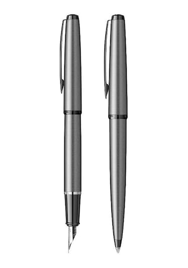 Scrikss Metropolis Dolma Kalem Ve Tükenmez Kalem Takımı M Uç Mat Gri 78mg Gri