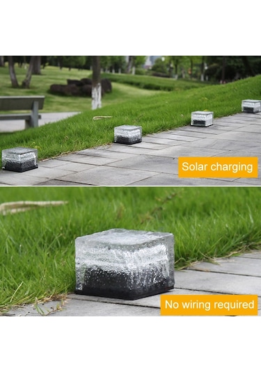 Sones Ip68 Su Geçirmez Güneş Enerjili Temperli Cam Dış Mekan Led Gömülü Işık Bahçe Dekorasyon Lambası 0.2w Güneş Paneli Mavi Işık