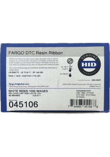Fargo Dtc1000/1250e Silver Ribon 045106