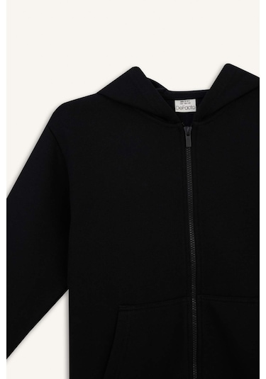 Defacto Erkek Çocuk Kapüşonlu Basic Düz Okul Fermuarlı Sweatshirt X7382a625wnbk81 Siyah Defacto Erkek Çocuk Kapüşonlu Basic Düz Okul Fermuarlı Sweatshirt X7382a625wnbk81 Siyah