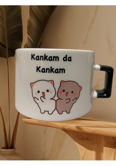 Kankamda Kankam Çift Taraf Yazılı Kupa Bardak Siyah Latte