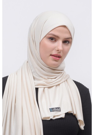 Altobeh Tesettür Kadın Düz Renk Penye Şal Hijab - Krem
