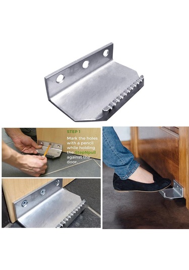 Suntek Çelik Eller Serbest Kapı Açıcı Ayakla Çalışan Gümüş