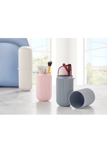 Periboia Çanta İçi Saklama Kutusu - Diş Fırçası Kutusu - Makyaj K Renkli