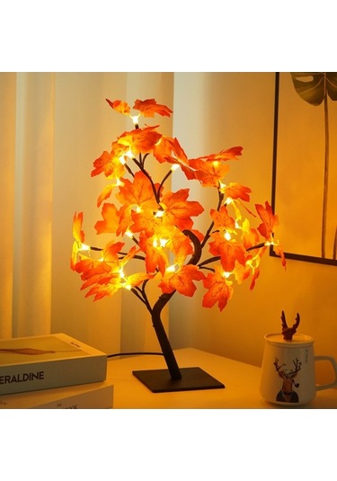 Novahub Demir Sanat Akçaağaç Yaprakları Lambası, Usb Gece Lambası, Noel Dekorasyonu, İç Mekan Aydınlık Ağaç Lambası Diğer