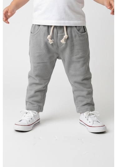 MiaBaby Bebek Müslin Pantolon Taş