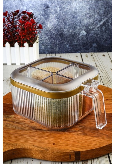 Elegance Kapaklı Bölmeli Baharatlık