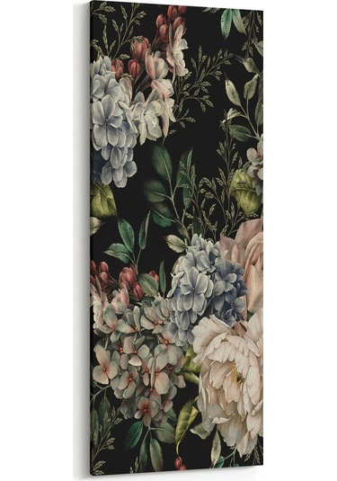 Olla 40x120 Cm 11776dı Çiçek Görseli Dikey İnce Kanvas Tablo