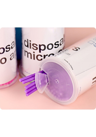 Qingmipy Mavi Kutu 100 Adet Mikro Fırça Diş Temizleme, Maskara & Göz Brows Temizlik Q-tips - Plastiği Malzeme