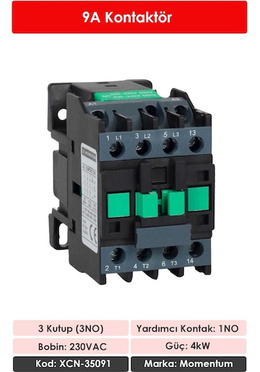 Momentum Kontaktör 9A 4kW 1NO XCN-35091