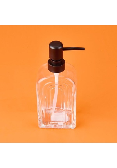 Mien Cam Sıvı Sabunluk - Şeffaf / Siyah - 20x8 Cm Şeffaf / Siyah