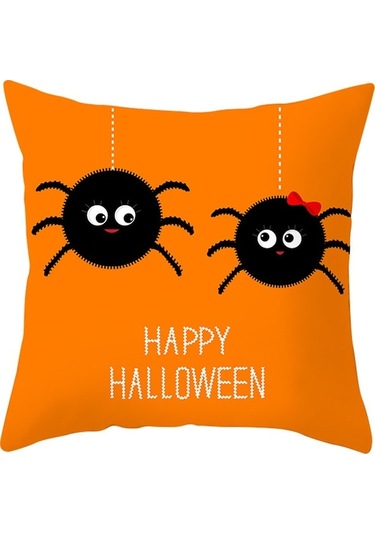 Korkunç Halloween Dekoratif Yastık Kılıfı - Kuruş Kürkü 45x45cm, Kırmızı Ve Siyah Desenler, Ev/kahve Dükkanı Dekoru Puf İçi Yok Diğer Diğer