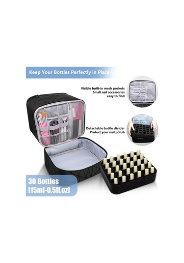 Novahub Tırnak Cilası, Manikür, Torba, Yüksek Kapasiteli, Çift Katmanlı, Renkli Saklama Çantası Çok Renkli