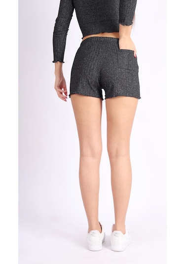 Soft&Basic Punta Raporlu Kaşkorse Siyah Şort Siyah