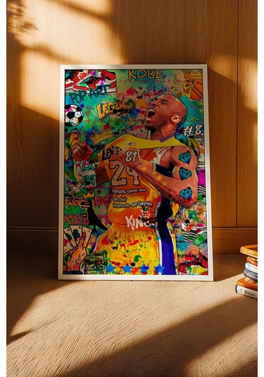 Kobe Bryant Çerçeveli Tablo Basketbol Severlere Hediye Street Art