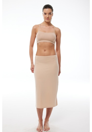 Malabadi Kadın Ten Rengi Tam Boy Uzun Etek Astarı Modal Jüpon 1061 Ten