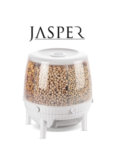 Jasper 360° Dönebilen 6 Bölmeli Kuru Gıda ve Bakliyat Organizeri