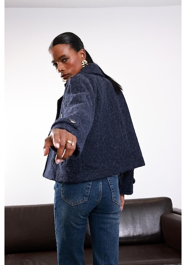 Lacivert Astarlı Kaşe Ceket 286 Lacivert