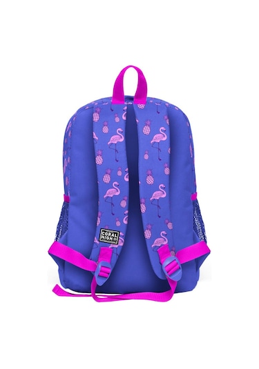 Coral High Kids Lavanta Pembe Flamingo Desenli Dört Bölmeli Okul Sırt Çantası 23112