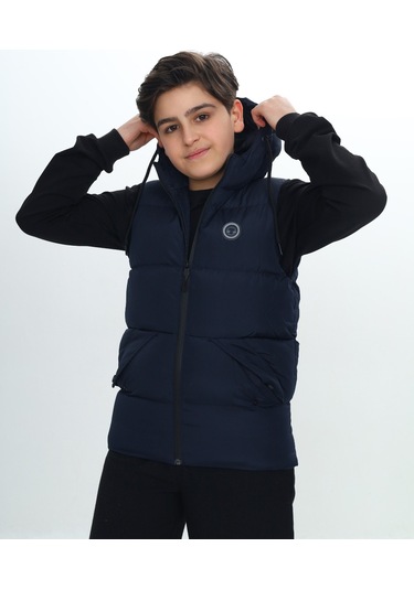 14093 Toontoy Erkek Çocuk Göğsü Armalı Şişme Yelek 14093 Lacivert