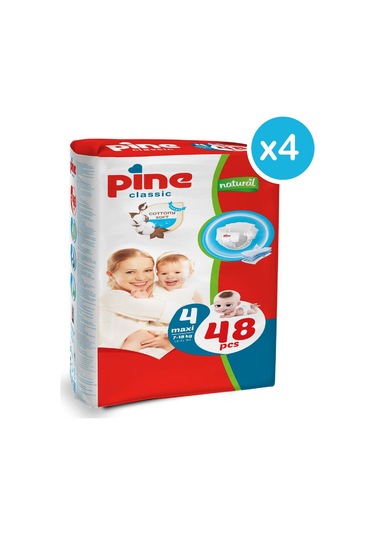 Pine Classic Maxi 7-18 Kg 192 Adet Avantaj Paket Bebek Bezi 4'lü