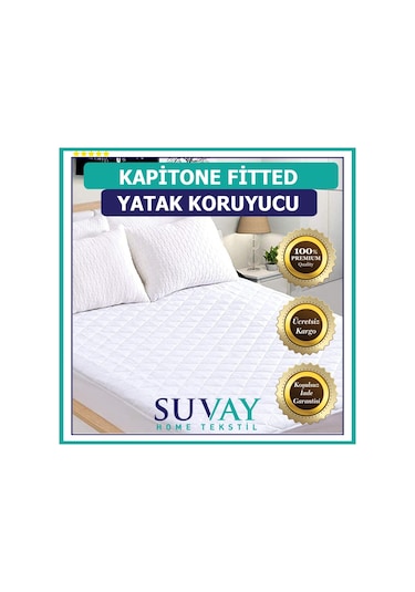 Suvay Kapitone Fitted Yatak Koruyucu Alez Pamuklu Yatak Alezi