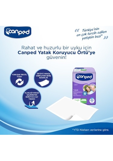 Canped Yatak Koruyucu Örtü 60x90 Cm 60 Adet Standart