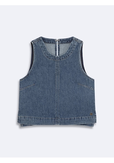 Ltb Ivalına Crop Jean Mavi Bluz Mavi L