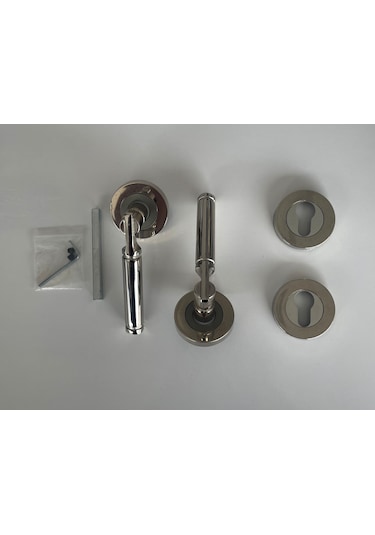 Nikel Parçalı Yale Kapı Kolu Ön - Arka Takım