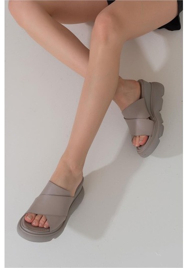 Zeyn Shoes 7673 Gri Kadın Terlik 001