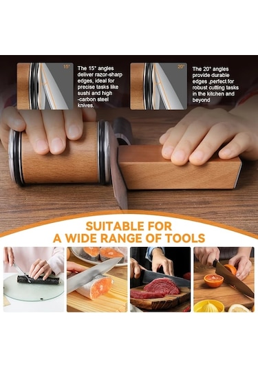 Xuweiwei Rotary Bileme Aleti Kahverengi 240 400 1000 1500 Manyetik Bıçak Tutucu 15 Ve 20 Derece Açılı Elmas Bileyici Taş Profesyonel Mutfak Aracı