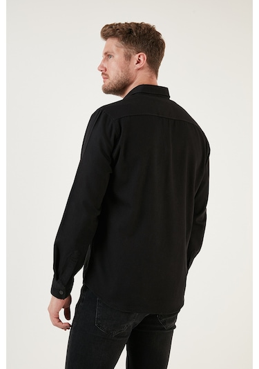 Buratti Pamuklu Regular Fit Çift Cepli Erkek Gömlek Cf24W116927 Siyah