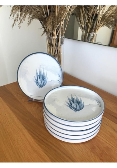Keramika 21 Cm Blue Magic Stackable Kaktüs Servis Tabağı 6 Adet