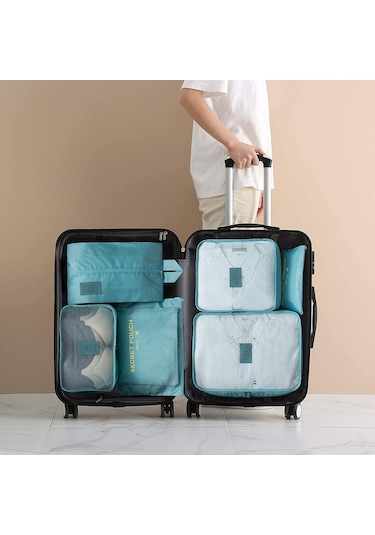 Padalink Gri Seyahat Organizer 6'lı Set - Büyük Boy Giyim Ve Eşya Saklama Çantaları Gri